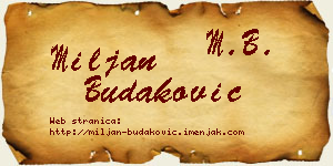 Miljan Budaković vizit kartica